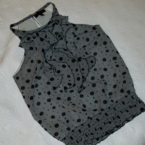 Limited blouse tank with front ruffles